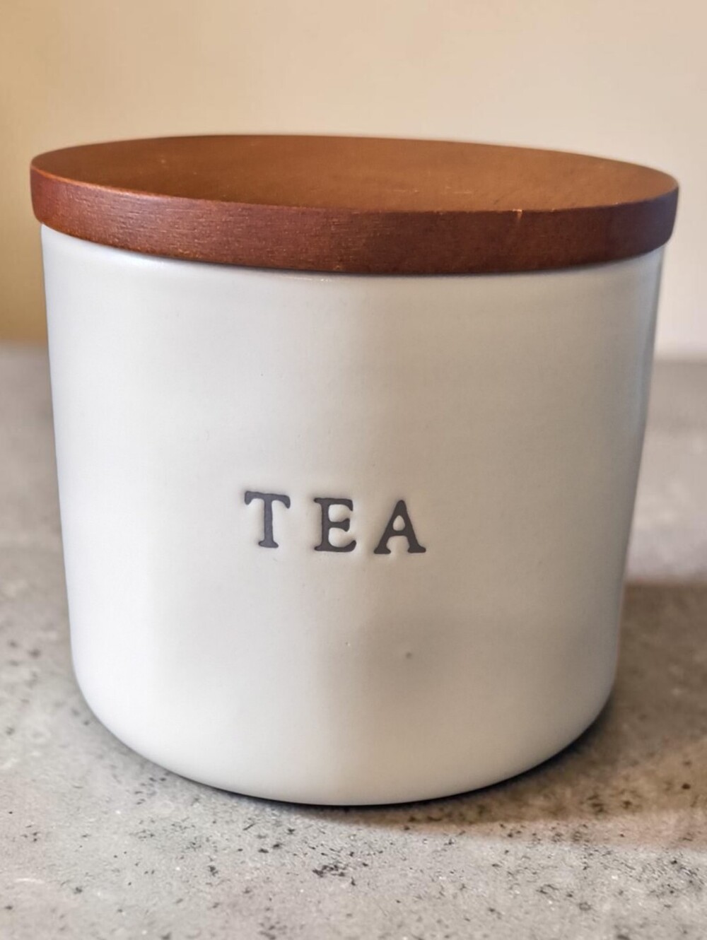Hearth & Hand W Magnolia Tea Canister Wood Lid Farmhouse Cottage Rustic